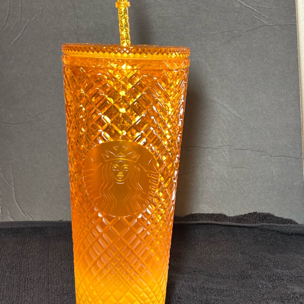 Starbucks Radiant Orange & Yellow Ombré Textured Tumbler